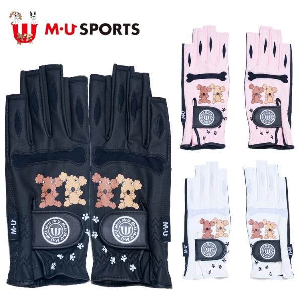 MU SPORTS　MUスポーツ レディース ゴルフ グローブ 手袋 両手用 両手用ネイルグローブ ...