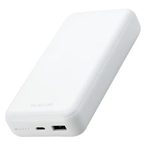 エレコム モバイルバッテリー 20000mAh 大容量 ( USB PD対応 ) 20W Type-C×1 / USB-A×1 ホワイト DE-｜cieldeneige