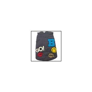 犬の服 秋 冬 裏毛ワッペン中綿ベスト グレー BEACHE HOLIC ビーチェホリック ジャケッ...