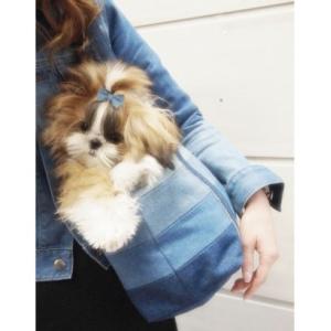 犬のキャリーバッグ グラデボーダーDenim ...の詳細画像2