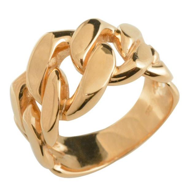 リング メンズ 18金 喜平リング K18 ピンクゴールド 指輪 幅広 キヘイリング 18k 地金リ...