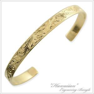 ハワイアンジュエリー バングル 18金 ハワイアン ブレスレット k18 18k