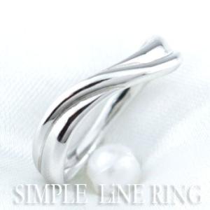 クロスリング 18k リング レディース クロスライン クロス シンプル ホワイトゴールドk18  ...