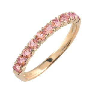 指輪 K18YG レディース リング ピンクサファイア 0.7ct ハーフ