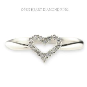 指輪 プラチナ リング レディース ダイヤモンド ハートリング pt900