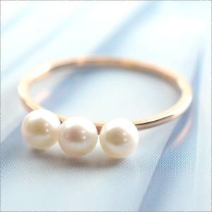 パール リング 普段使い 本真珠 あこや 4.5-5mm k18 18k 18金 ホワイト