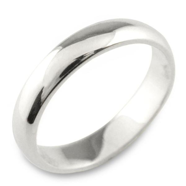 18金 指輪 甲丸リング 4ミリ幅 リング メンズ 4mm 幅広 ホワイトゴールドk18 甲丸 地金...