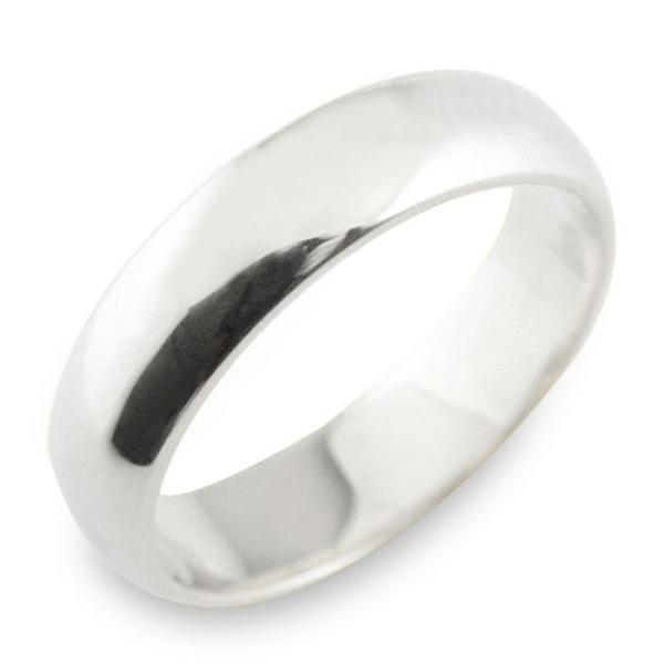 リング メンズ 18金 甲丸リング 5ミリ幅 5mm 指輪 幅広 ホワイトゴールドk18 甲丸 地金...