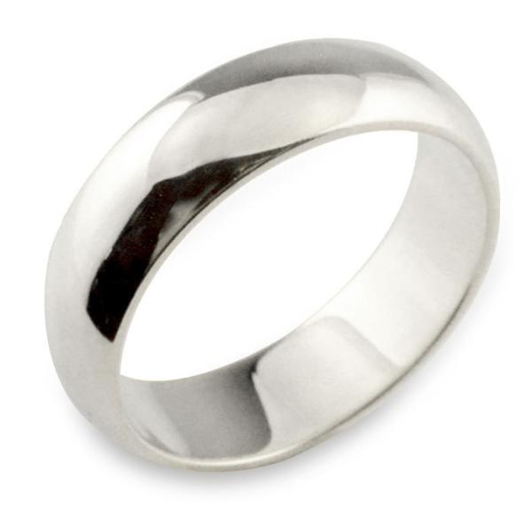 18金 メンズ リング 甲丸リング 6mm 指輪 ホワイトゴールドk18 幅広 甲丸 地金リング 1...