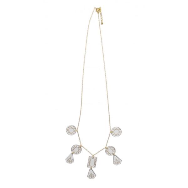 ネックレス　エレガント　アクリル　刻印　ゴールド　アクリルダイヤモンドネックレス