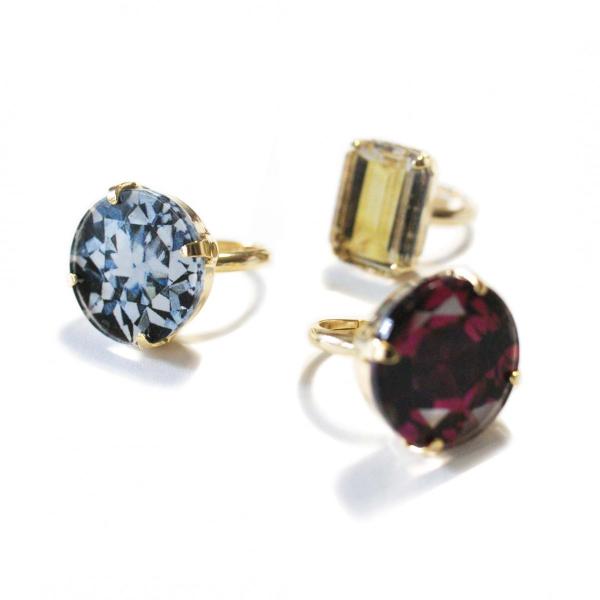 リング　指輪　ジュエル　アクリル　宝石プリントリング