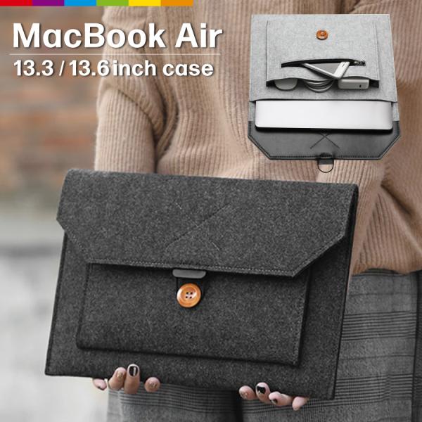 MacBook Air ケース 13.3 13.6インチ カバー M2 M1 おしゃれ フェルト マ...
