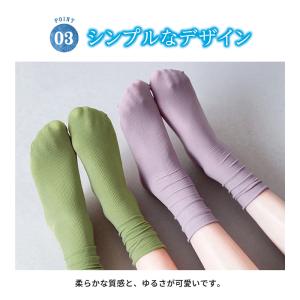 靴下 レディース 冷感 リブソックス 無地 ソ...の詳細画像5