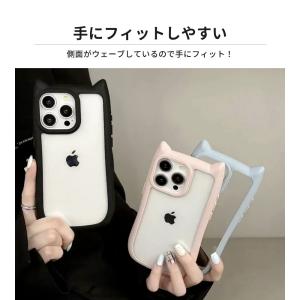 iPhone17e ケース 猫耳 透明 クリア...の詳細画像3