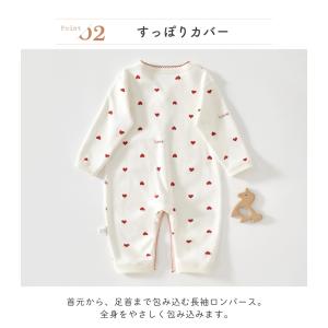 ロンパース 長袖 コットン100% 女の子 男...の詳細画像3