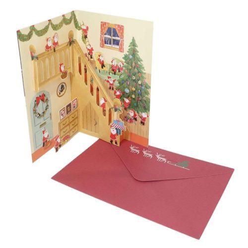 クリスマスカード ミニサンタ ポップアップカード 125022 APJ 封筒付きグリーティングカード