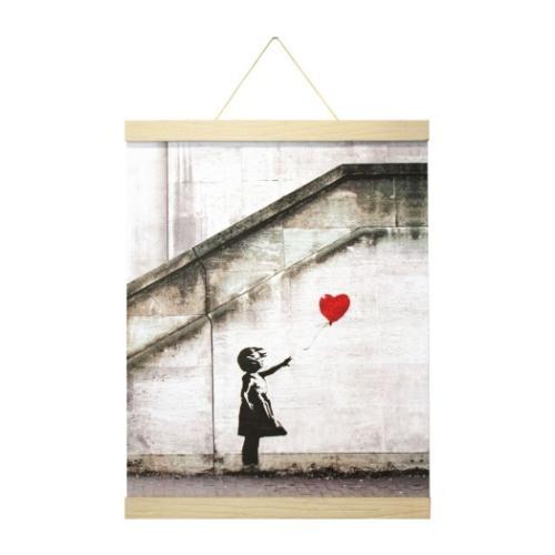 バンクシー ポスター ＆ ポスターハンガー セット Banksy Red Balloon(Natur...