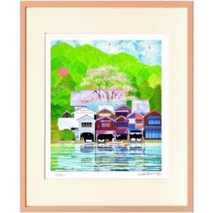 はり たつお 風景画 夏のマールブルクとひまわり（L） 73.8×34.8×2.5cm