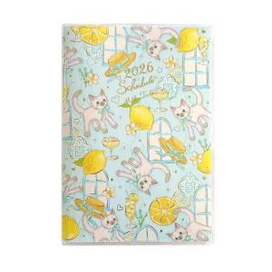 50%OFF】2026年月間ダイアリー A6マンスリー手帳2026 地中海レモン た