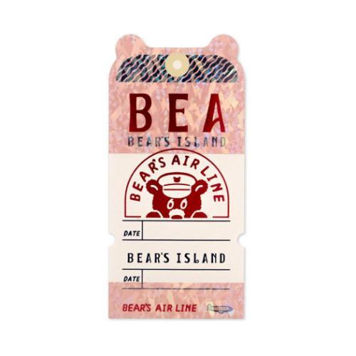 ダイカットシール ROKKAKUxオビワン ステッカー BEAR'S TICKET フタバ 箔押し