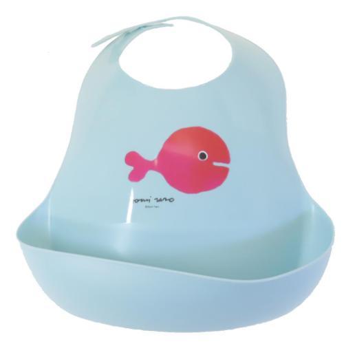 食事エプロン 五味太郎 ベビー用品 学研ステイフル きんぎょがにげた みずいろ