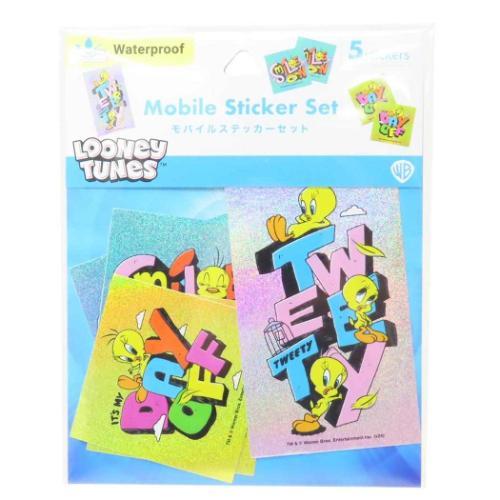 ルーニーテューンズ モバイルステッカー 5枚セット ダイカットシール トゥイーティーB LOONEY...