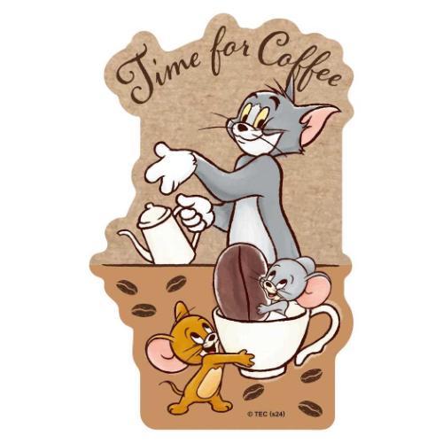 トムとジェリー キャラクター ビッグシール クラフトステッカー TIME FOR COFFEE A ...