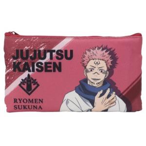 平 ペンケース 呪術廻戦 フラット ペンポーチ M 少年ジャンプ 両面宿儺 筆箱 アニメキャラクタークリスマス プレゼント 福袋 男の子 女の子 ギフ