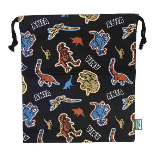 巾着袋 アニア アニマルアドベンチャー きんちゃくポーチ 恐竜 L クロ 新入園 新入学 キャラクタ...