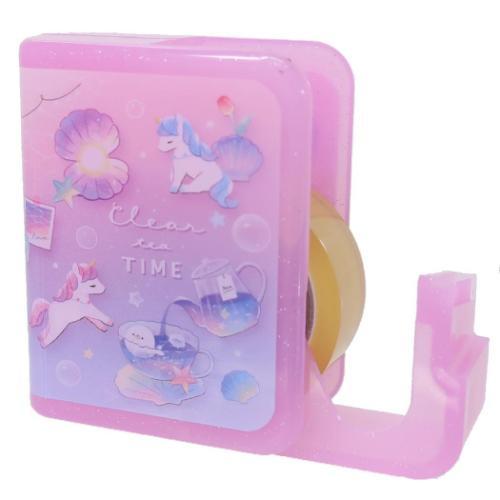 収納型テープカッター BOOK型セロテープ セロハンテープ CLEAR TEA TIME 新入学 カ...