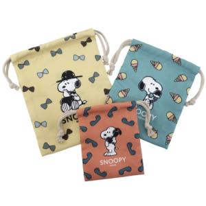 巾着袋 スヌーピー きんちゃくポーチ 3Pセット ピーナッツ アイコン 小物入れ プレゼント キャラクタークリスマス 福袋 男の子 女の子 ギフト