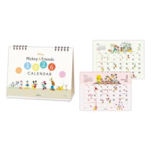 2026年ディズニーカレンダーセット ボールペン、ティシュ、メガネクロス 2026 Calendar ディズニーキャラクター 卓上カレンダー 2026年