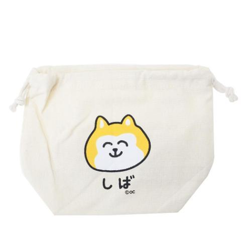 おえかきさんシリーズ マチ付きキンチャク 巾着袋 おもしろ雑貨 しばいぬさん オクタニ