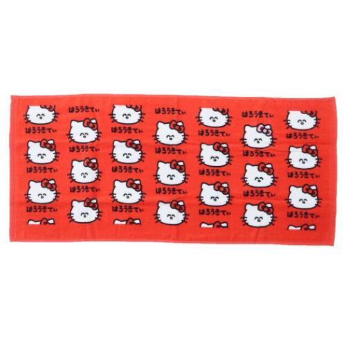 ハローキティ フェイスタオル プリントロングタオル はろうきてぃふぇいす サンリオ オクタニ かわい...