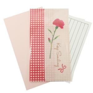 イノウエエリコ 一筆箋 レターセット 抗菌 マスクケース付き レターセット 母の日 カーネーション しあわせますく堂 オリエンタルベリー 手紙セット