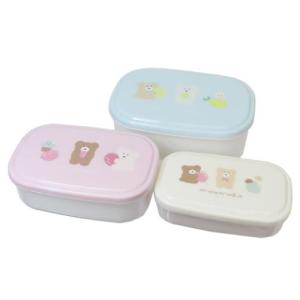 お弁当箱 ほっこりモコモカ 抗菌3P入れ子ランチBOX 長方形 新入学 480ml 300ml 180ml｜cinemacollection-yj