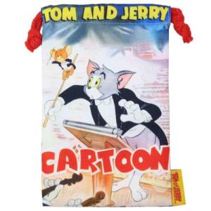 トムとジェリー キャラクター 巾着袋 ポスターアート巾着 カラー ワーナーブラザース グッズ｜cinemacollection-yj