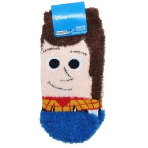 トイストーリー 子供用 防寒 室内 靴下 ディズニー キッズ もこもこ ショートソックス ウッディアップ スモールプラネット バレンタインの商品画像