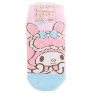 マイメロディ サンリオ キャラクター 子ども用防寒室内靴下 キッズもこもこショートソックス おねむ スモールプラネット