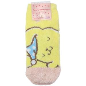 ポムポムプリン レディースもこもこショートソックス サンリオ 女性用防寒室内靴下 キャラクター おねむ スモールプラネット