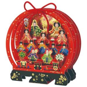 グリーティングカード 立体カード 丸棚ひな段飾り ひな祭り サンリオ 雛祭り