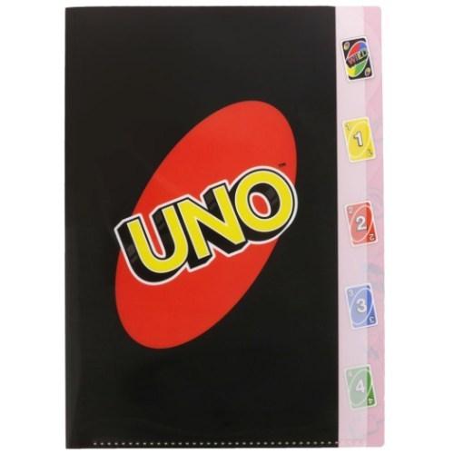 UNO ウノ 面白文具 A4 クリアファイル 5ポケット ダイカット ポケットファイル ロゴ グッズ...