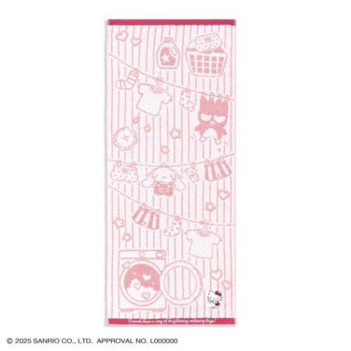 ハローキティ グッズ ロングタオル サンリオ キャラクター 無撚糸フルフィーコットンフェイスタオル ...