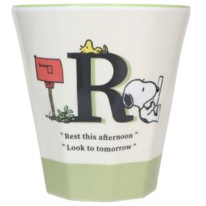 スヌーピー キャラクター メラミンコップ イニシャルメラミンカップ R ピーナッツの商品画像
