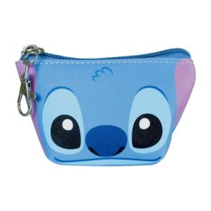 カラビナ付き 三角 ミニポーチ スティッチ コインケース