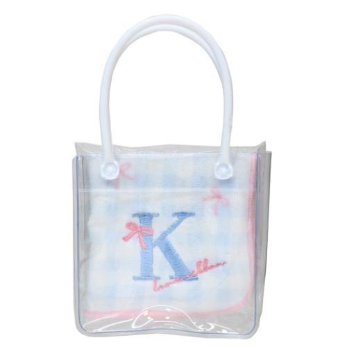 ミニタオル ミニバッグ入りイニシャルタオル K プレゼント