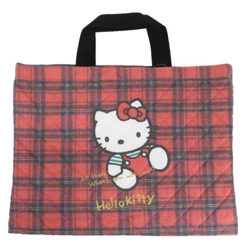 ハローキティ キルティングバッグ サンリオ レッスンバッグ キャラクター 50th チェック ワタナ...