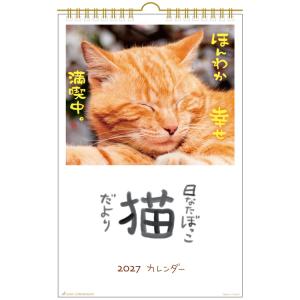 2027 Calendar 壁掛けカレンダー2027年 日なたぼっこ猫だより スケジュール ねこ 動物写真 書き込み インテリア 令和9年暦