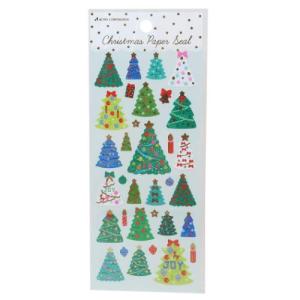 シールシート CHRISTMAS クリスマスペーパーシール 金箔ツリー