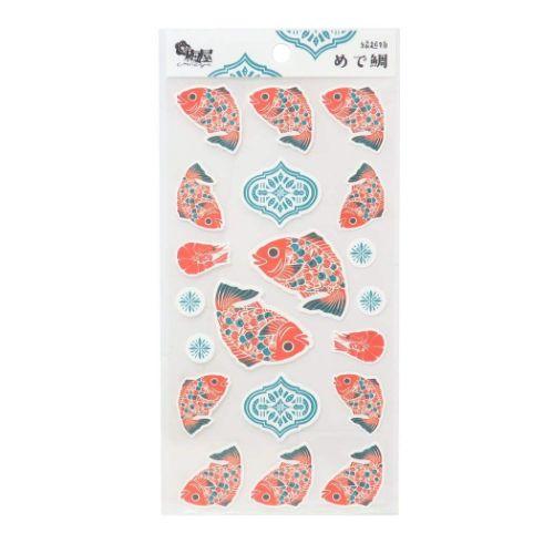 シールシート 梅屋 和風シールセット 縁起物 鯛 アクティブコーポレーション